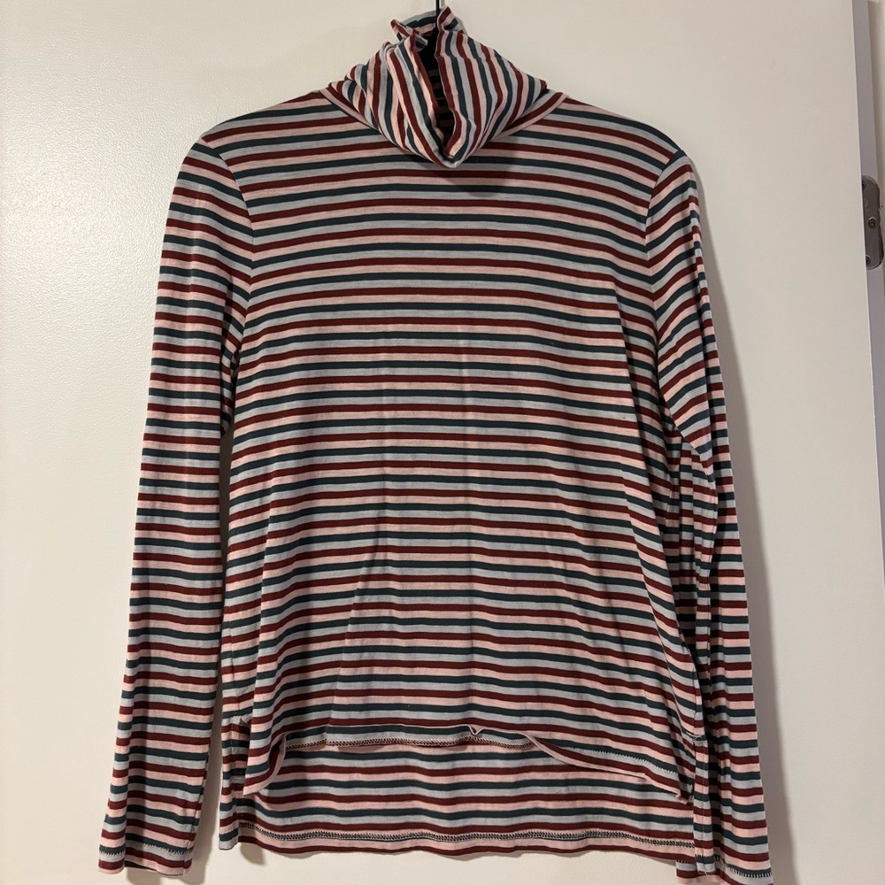 Madewell Striped Turtleneck Long Sleeve Top